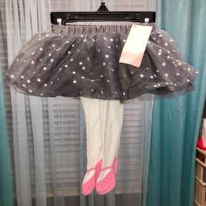New Gymboree Tutu skirt attached ballet tights 0-3
